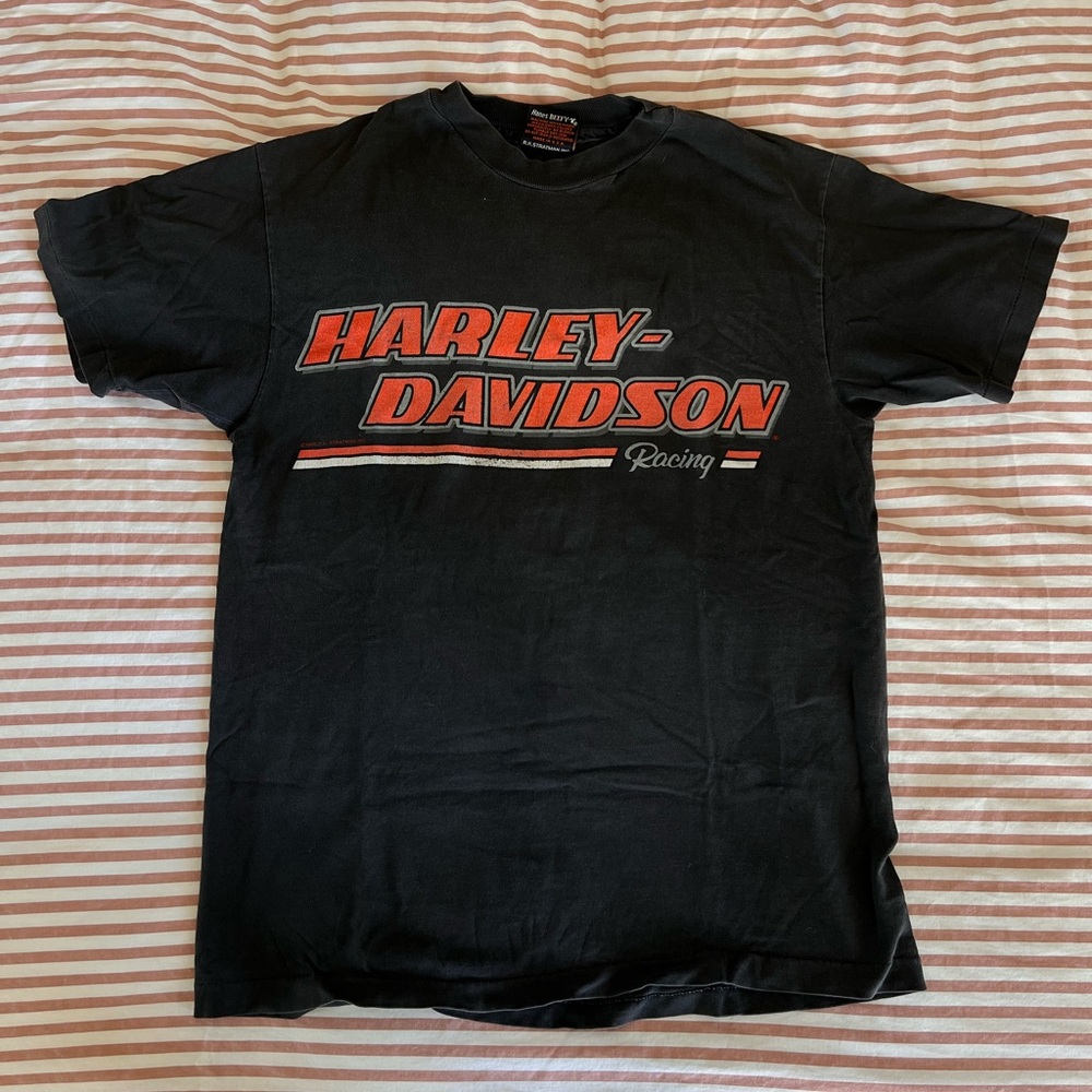 Harley Davidson Vintage Graphic Tee in Washed Black